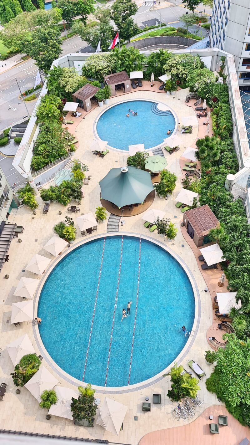 Fairmont Singapore Swimming Pool Top View